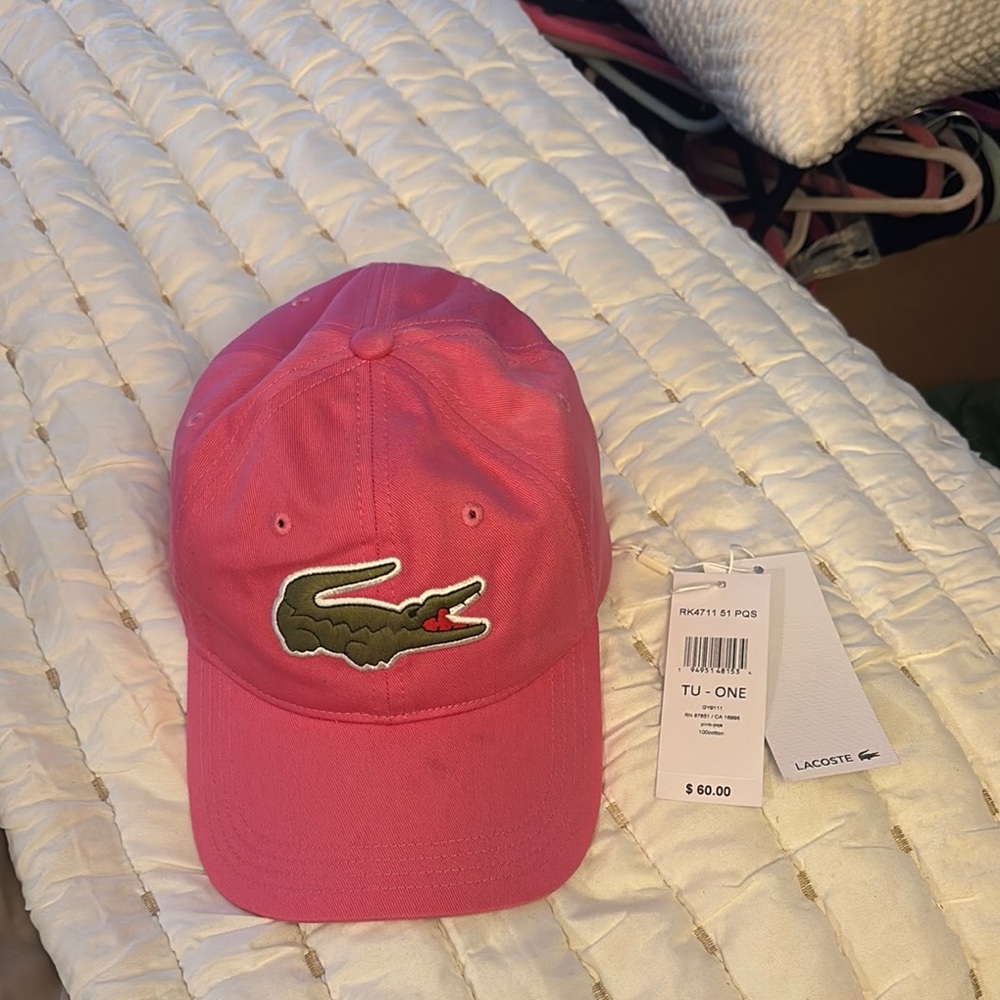 Lacoste 

Women Pink Baseball Cap with Crocodile Patch